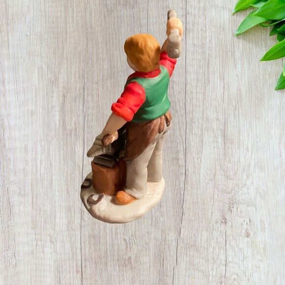 1990 Geo Z Lefton 07483 Colonial Village Abe Smith Blacksmith Figurine - Picture 3 of 5